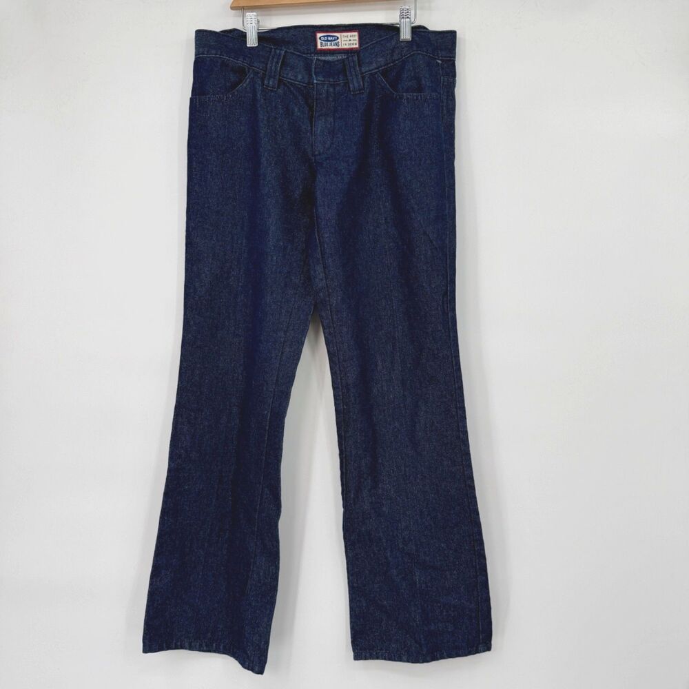 Old Navy Women's 8 Vintage Y2K Wide-Leg Metallic Denim Trousers